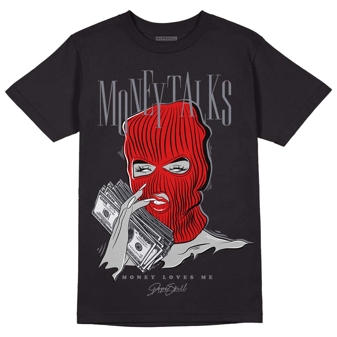Gym Red 9s DopeSkill T-Shirt Money Talks Graphic - Black