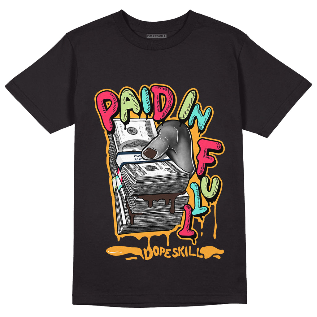 Jordan 1 Low Flyease Bio Hack DopeSkill T-Shirt Paid In Full Graphic - Black 