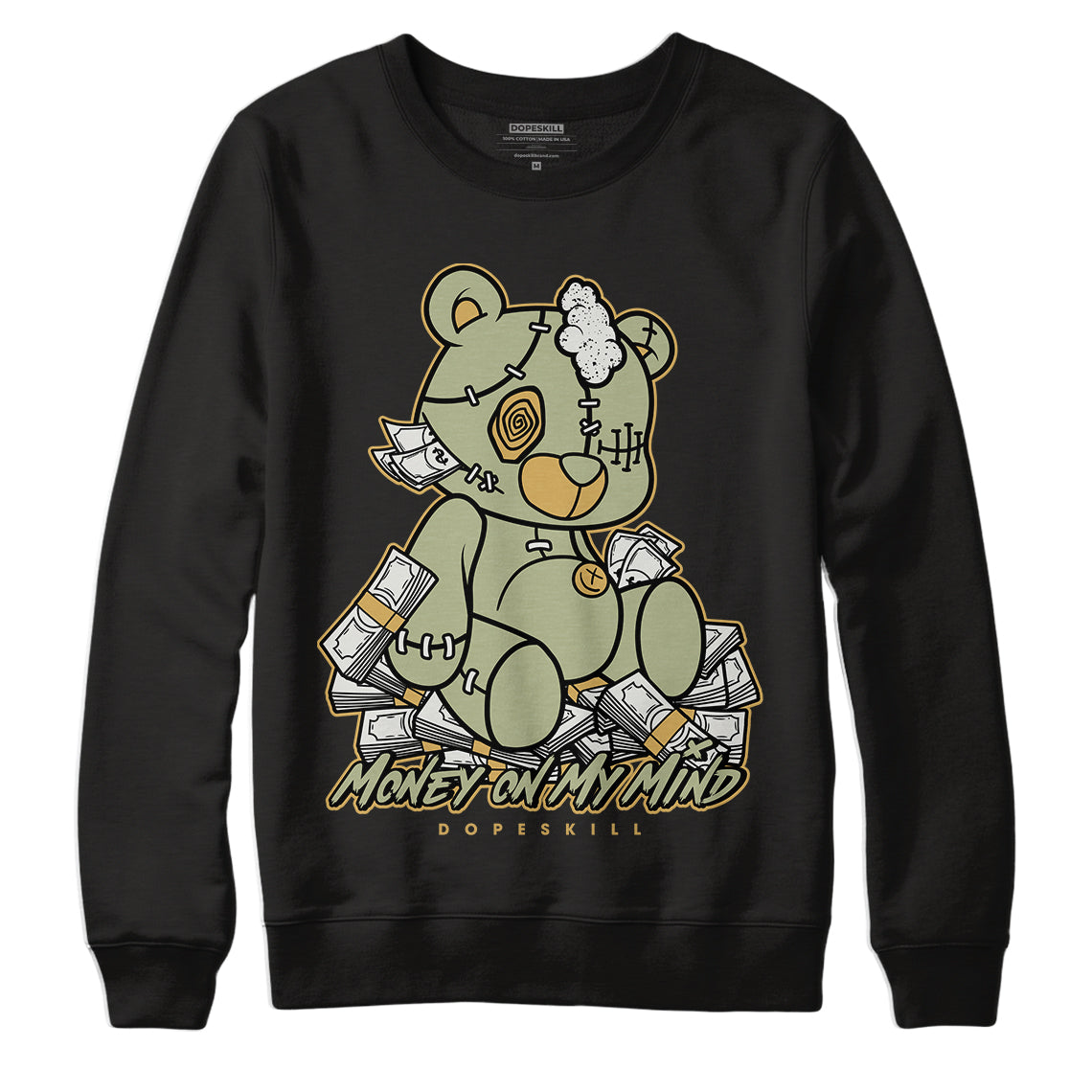 Jordan 5 Jade Horizon DopeSkill Sweatshirt MOMM Bear Graphic - Black 