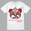 Fire Red 3s DopeSkill T-Shirt Sneaker Bear Head Graphic - White 