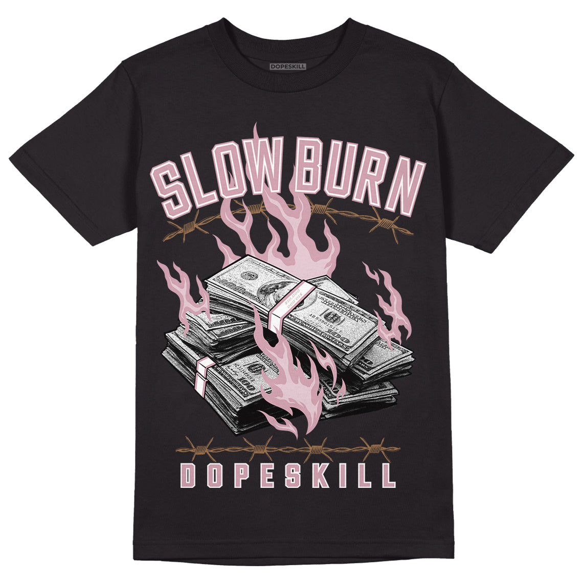 Dunk Low Teddy Bear Pink DopeSkill T-Shirt Slow Burn Graphic - Black 