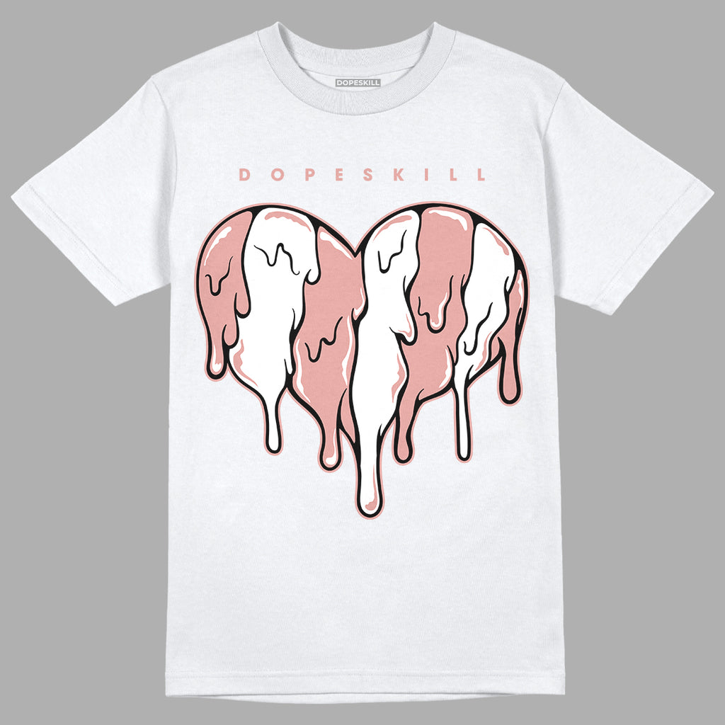 Rose Whisper Dunk Low DopeSkill T-Shirt Slime Drip Heart Graphic - White 