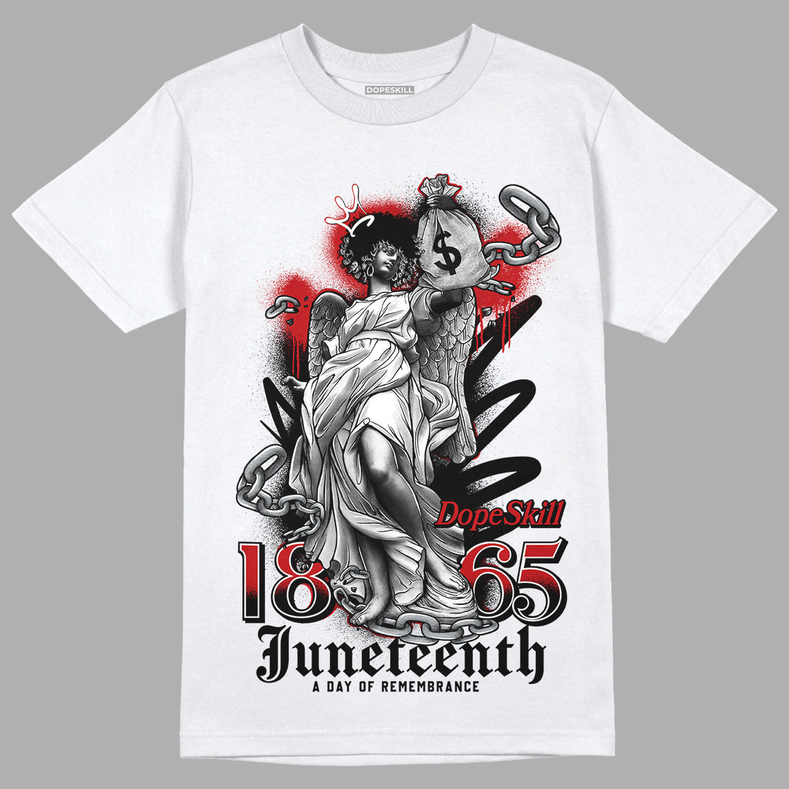 Playoffs 13s DopeSkill T-Shirt Juneteenth Graphic - White