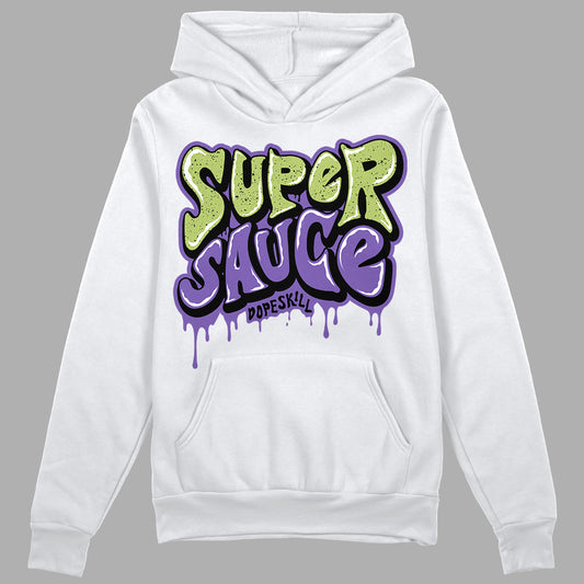 Canyon Purple 4s DopeSkill Hoodie Sweatshirt Super Sauce Graphic - White 