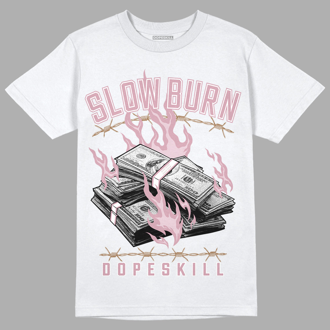 Dunk Low Teddy Bear Pink DopeSkill T-Shirt Slow Burn Graphic - White 