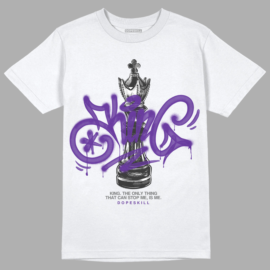 Jordan 3 Retro Dark Iris DopeSkill T-Shirt King Chess Graphic Streetwear - White