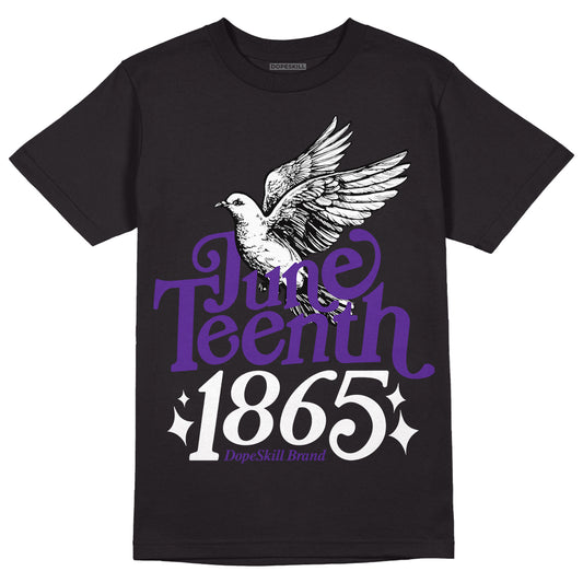 Jordan 3 Retro Dark Iris DopeSkill T-Shirt Juneteenth 1865 Graphic Streetwear - Black