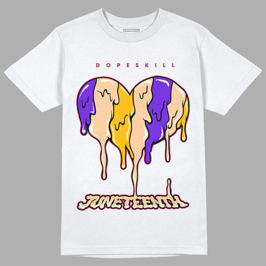 Afrobeats 7s SE DopeSkill T-Shirt Juneteenth Heart Graphic - White