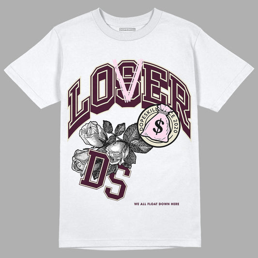 Dunk Low Night Maroon and Medium Soft Pink DopeSkill T-Shirt Loser Lover Graphic Streetwear  - White 