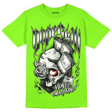 Neon Green Collection DopeSkill Neon Green T-shirt Money On My Mind Graphic