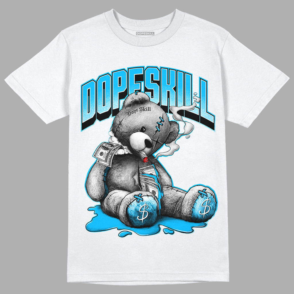 UNC 1s Low DopeSkill T-Shirt Sick Bear Graphic - White 