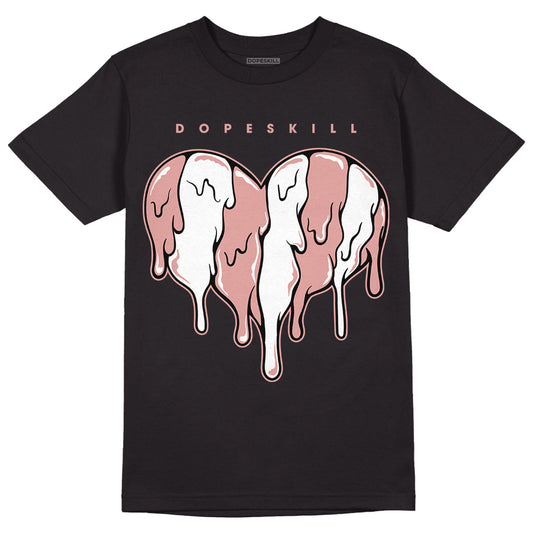 Rose Whisper Dunk Low DopeSkill T-Shirt Slime Drip Heart Graphic - Black