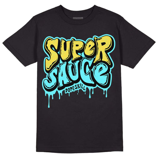 Aqua 5s DopeSkill T-Shirt Super Sauce Graphic - Black 