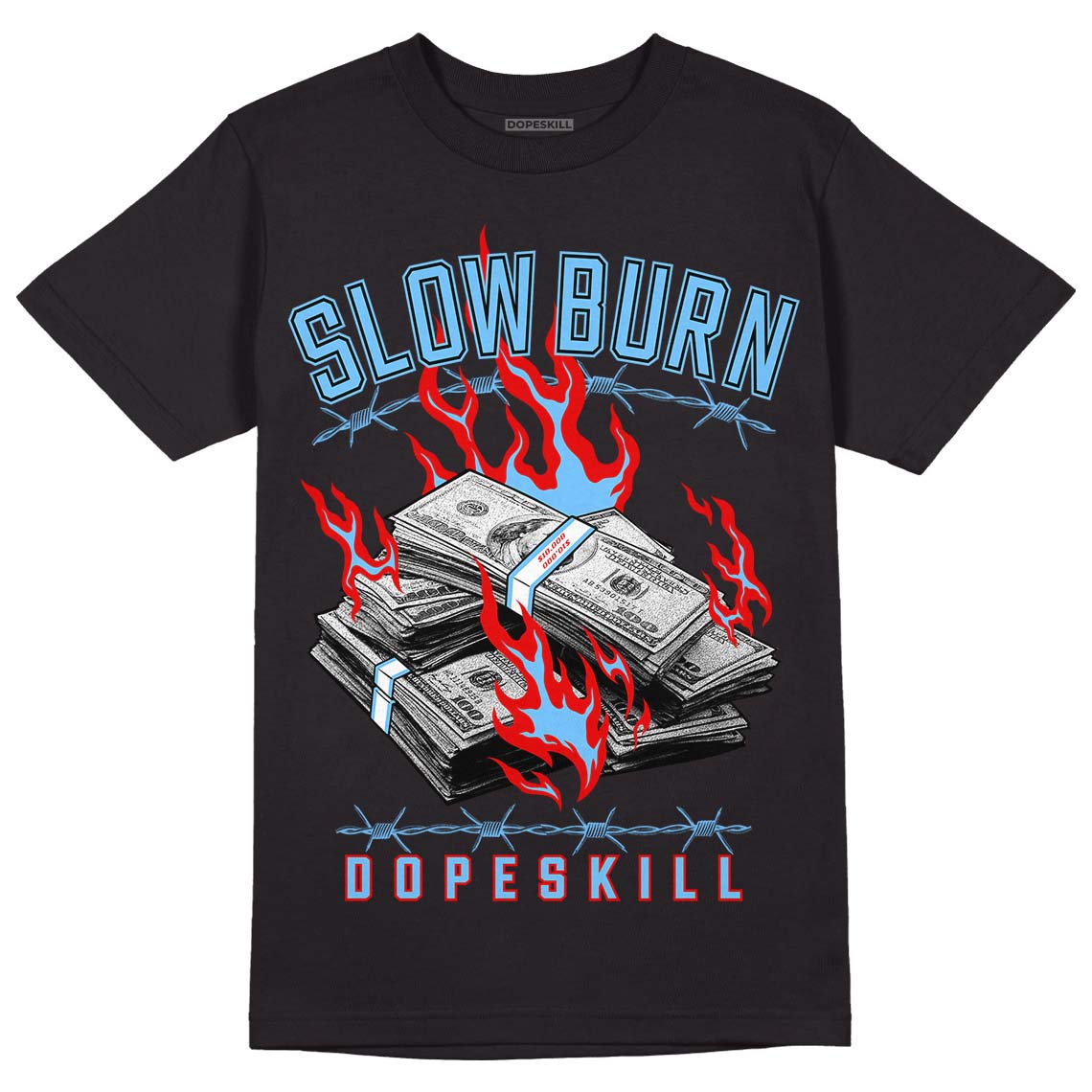 Travis Scott x Jordan 4 Retro 'Cactus Jack' DopeSkill T-Shirt Slow Burn Graphic Streetwear - Black 