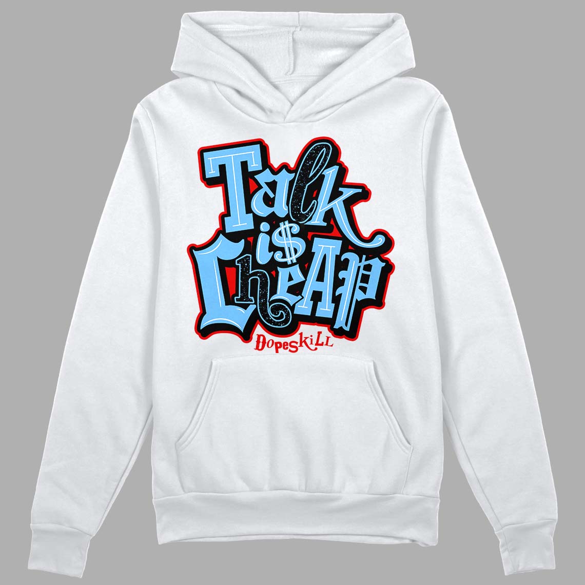 Travis Scott x Jordan 4 Retro 'Cactus Jack' DopeSkill Hoodie Sweatshirt Talk Is Chip Graphic Streetwear - White