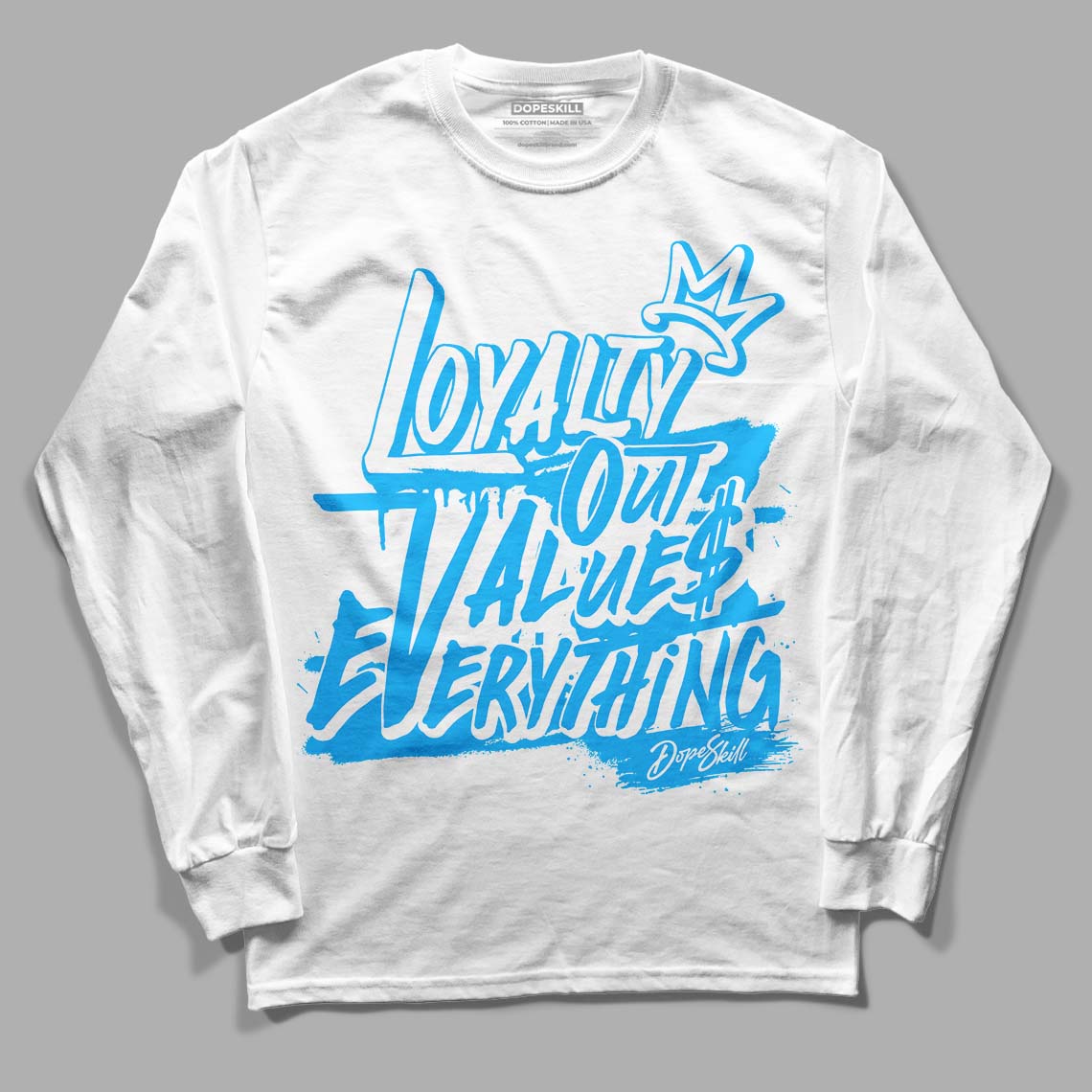 UNC 1s Low DopeSkill Long Sleeve T-Shirt LOVE Graphic - White