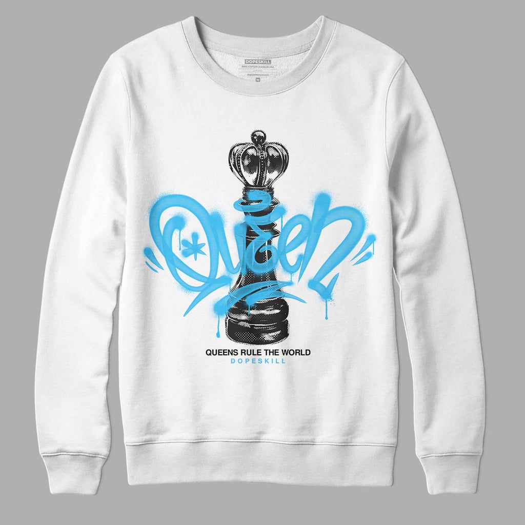 Jordan 13 Retro University Blue DopeSkill Sweatshirt Queen Chess Graphic Streetwear - White 