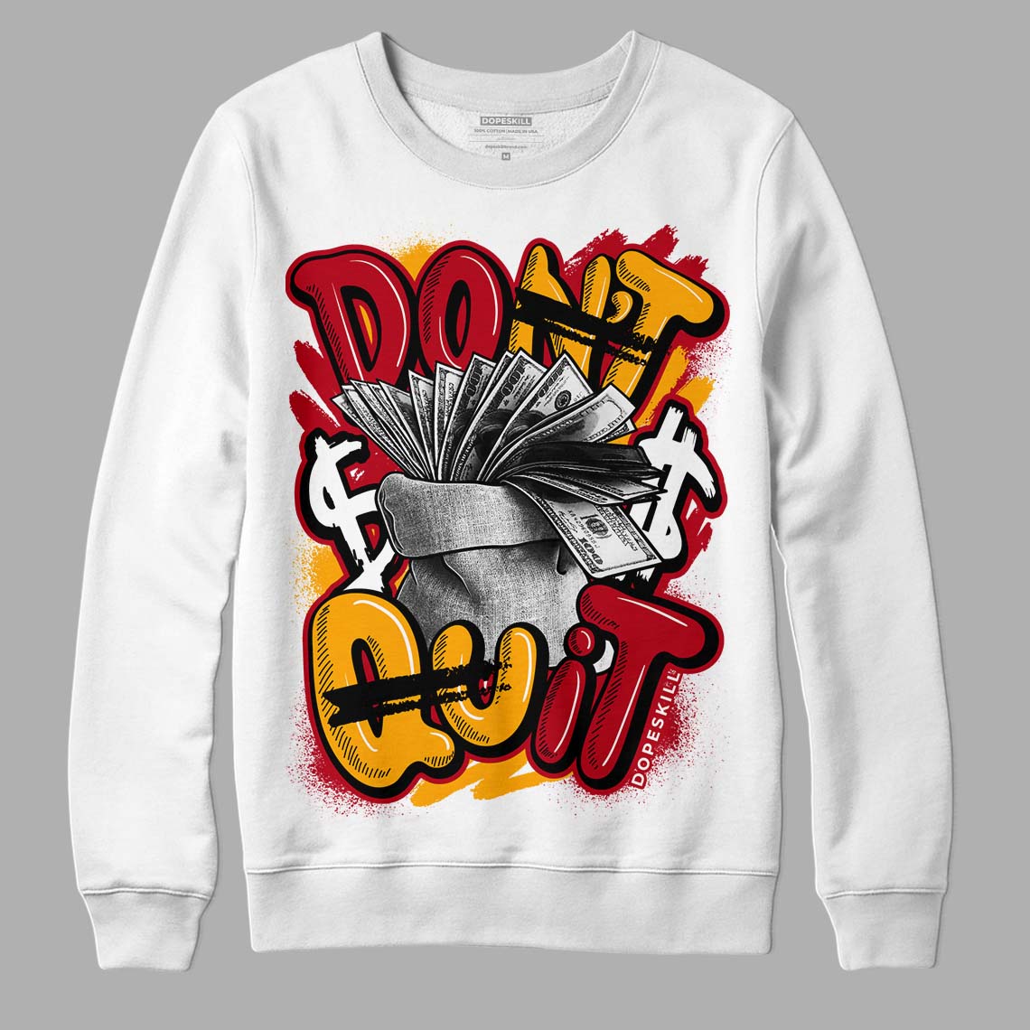 Cardinal 7s DopeSkill Sweatshirt Don't Quit Graphic - White 