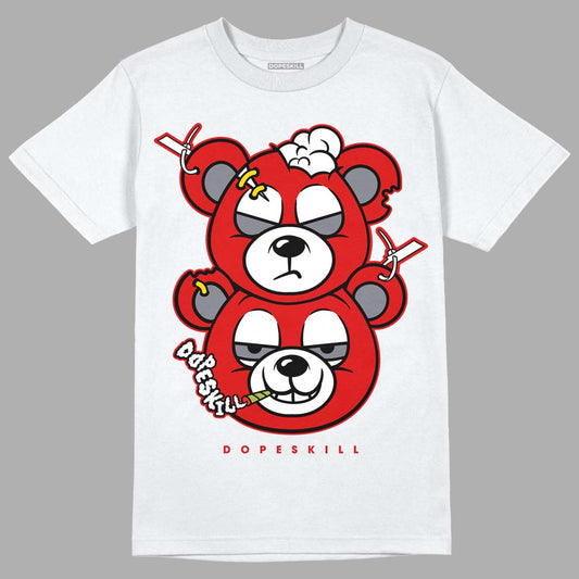 Gym Red 9s DopeSkill T-Shirt New Double Bear Graphic - White 