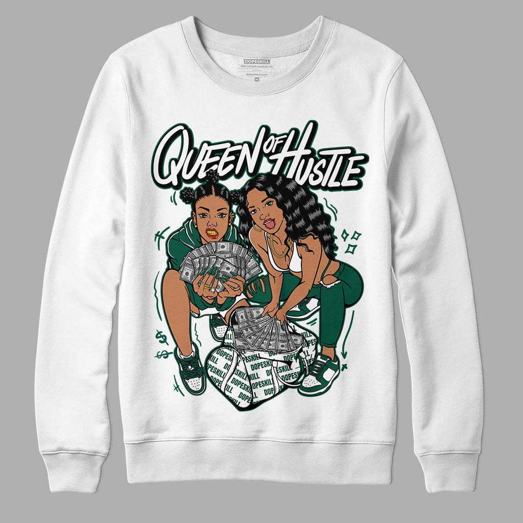 Lottery Pack Malachite Green Dunk Low DopeSkill Sweatshirt Queen Of Hustle Graphic - White