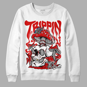 Jordan 12 Retro ‘Gym Red’ DopeSkill Sweatshirt Trippin Graphic Streetwear - White 