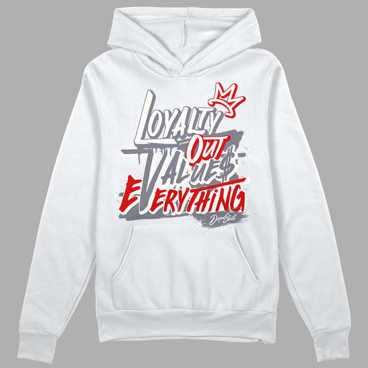 Fire Red 9s DopeSkill Hoodie Sweatshirt LOVE Graphic - White 