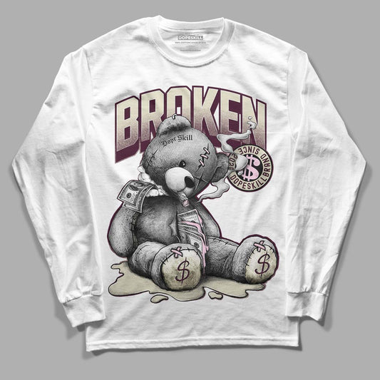 Dunk Low Night Maroon and Medium Soft Pink DopeSkill Long Sleeve T-Shirt Sick Bear Graphic Streetwear - White 