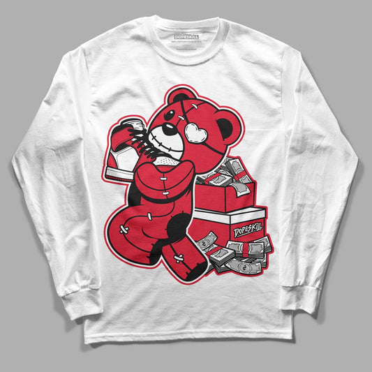 Lost & Found 1s DopeSkill Long Sleeve T-Shirt Bear Steals Sneaker Graphic - White 
