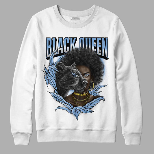 Jordan 5 Retro University Blue DopeSkill Sweatshirt New Black Queen Graphic Streetwear - White 
