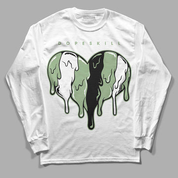 Jordan 4 Retro “Seafoam” DopeSkill Long Sleeve T-Shirt Slime Drip Heart Graphic Streetwear  - White 