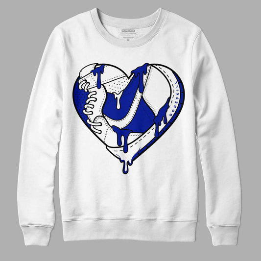 Racer Blue White Dunk Low DopeSkill Sweatshirt Heart Jordan Graphic - White 