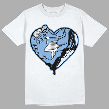 Jordan 5 Retro University Blue DopeSkill T-Shirt Heart Jordan 5 Graphic Streetwear - White