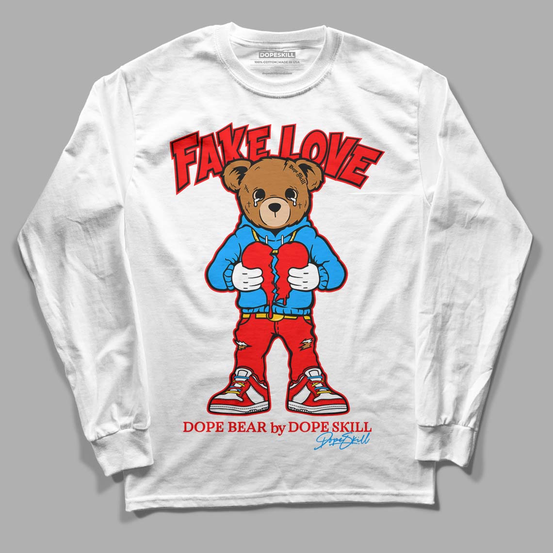 Fruity Pebbles Dunks DopeSkill Long Sleeve T-Shirt Fake Love Graphic - White