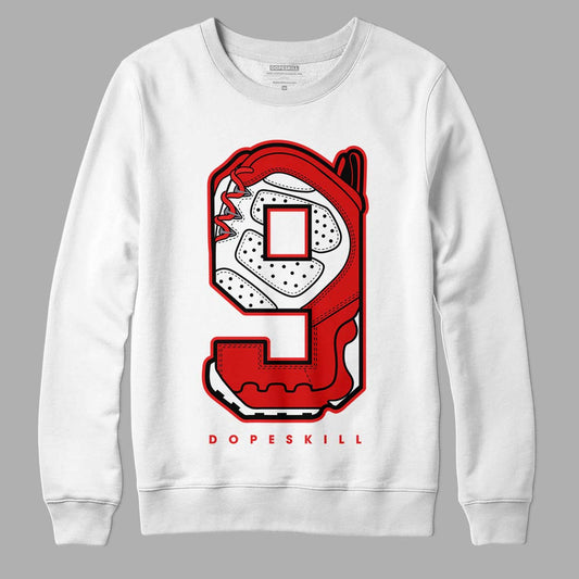 Gym Red 9s DopeSkill Sweatshirt No.9 Graphic - White 