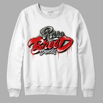 Fire Red 3s DopeSkill Sweatshirt Rare Breed Type Graphic - White 