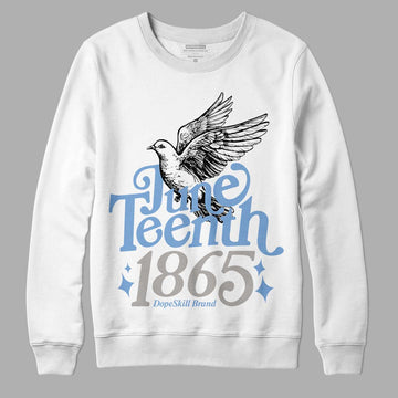 Jordan 5 Retro University Blue DopeSkill Sweatshirt Juneteenth 1865 Graphic Streetwear - White 