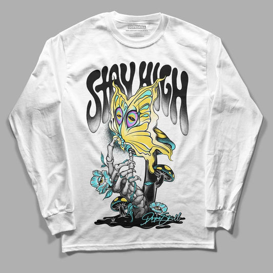 Aqua 5s DopeSkill Long Sleeve T-Shirt Stay High Graphic - White