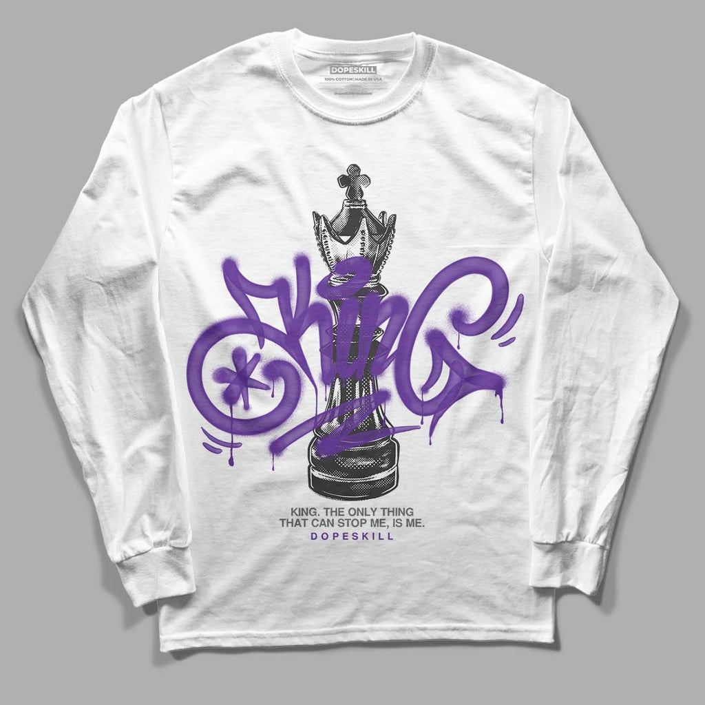 Jordan 3 Dark Iris DopeSkill Long Sleeve T-Shirt King Chess Graphic Streetwear - White