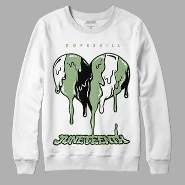 Jordan 4 Retro “Seafoam”  DopeSkill Sweatshirt Juneteenth Heart Graphic Streetwear  - White 