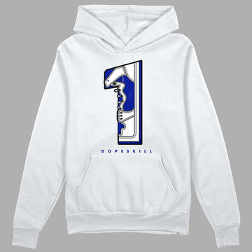 Racer Blue White Dunk Low DopeSkill Hoodie Sweatshirt No.1 Graphic - White 