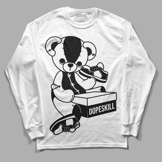 Dunk Low Panda White Black DopeSkill Long Sleeve T-Shirt Sneakerhead BEAR Graphic - White 