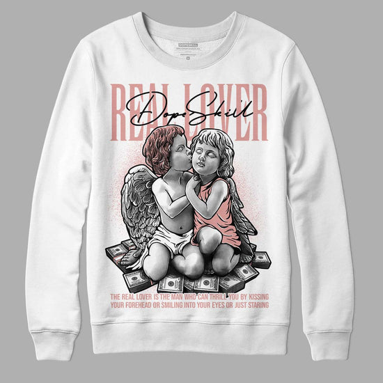 Rose Whisper Dunk Low DopeSkill Sweatshirt Real Lover Graphic - White 
