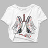 Jordan 3 Retro White Cement Reimagined DopeSkill Women's Crop Top Breathe Graphic Streetwear - White