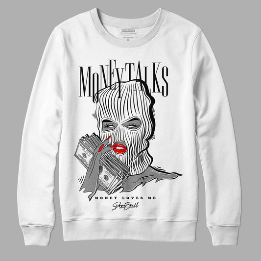 Jordan 1 High 85 Black White DopeSkill Sweatshirt Money Talks Graphic Streetwear - White 