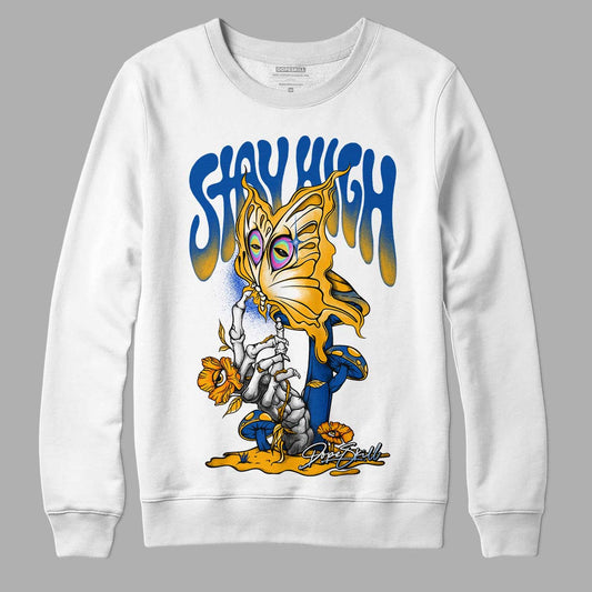 Dunk Blue Jay and University Gold DopeSkill Sweatshirt Stay High Graphic Streetwear - White