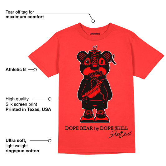 AJ 9 Chile Red DopeSkill Chile Red T-shirt Sneaker Bear Graphic