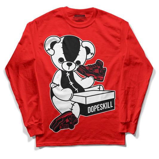 Red Thunder 4s DopeSkill Red Long Sleeve T-Shirt Sneakerhead BEAR Graphic
