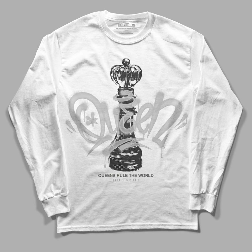 Jordan 4 Retro SE Craft Photon Dust DopeSkill Long Sleeve T-Shirt Queen Chess Graphic Streetwear - White