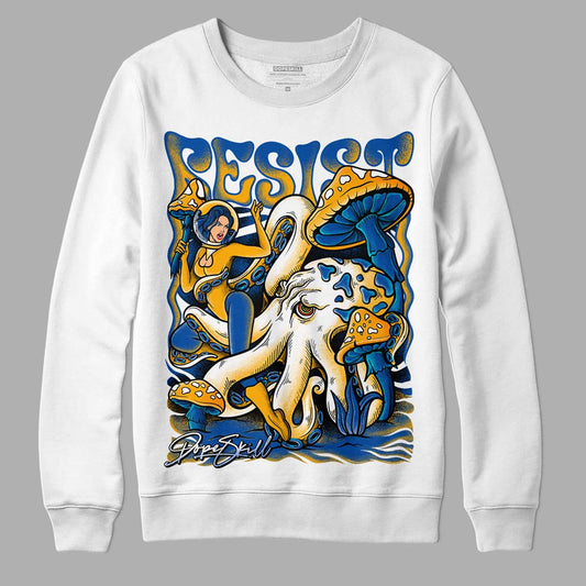 Dunk Blue Jay and University Gold DopeSkill Sweatshirt Resist Graphic Streetwear - White