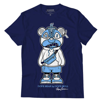 AJ 6 University Blue DopeSkill College Navy T-Shirt Sneaker Bear Graphic